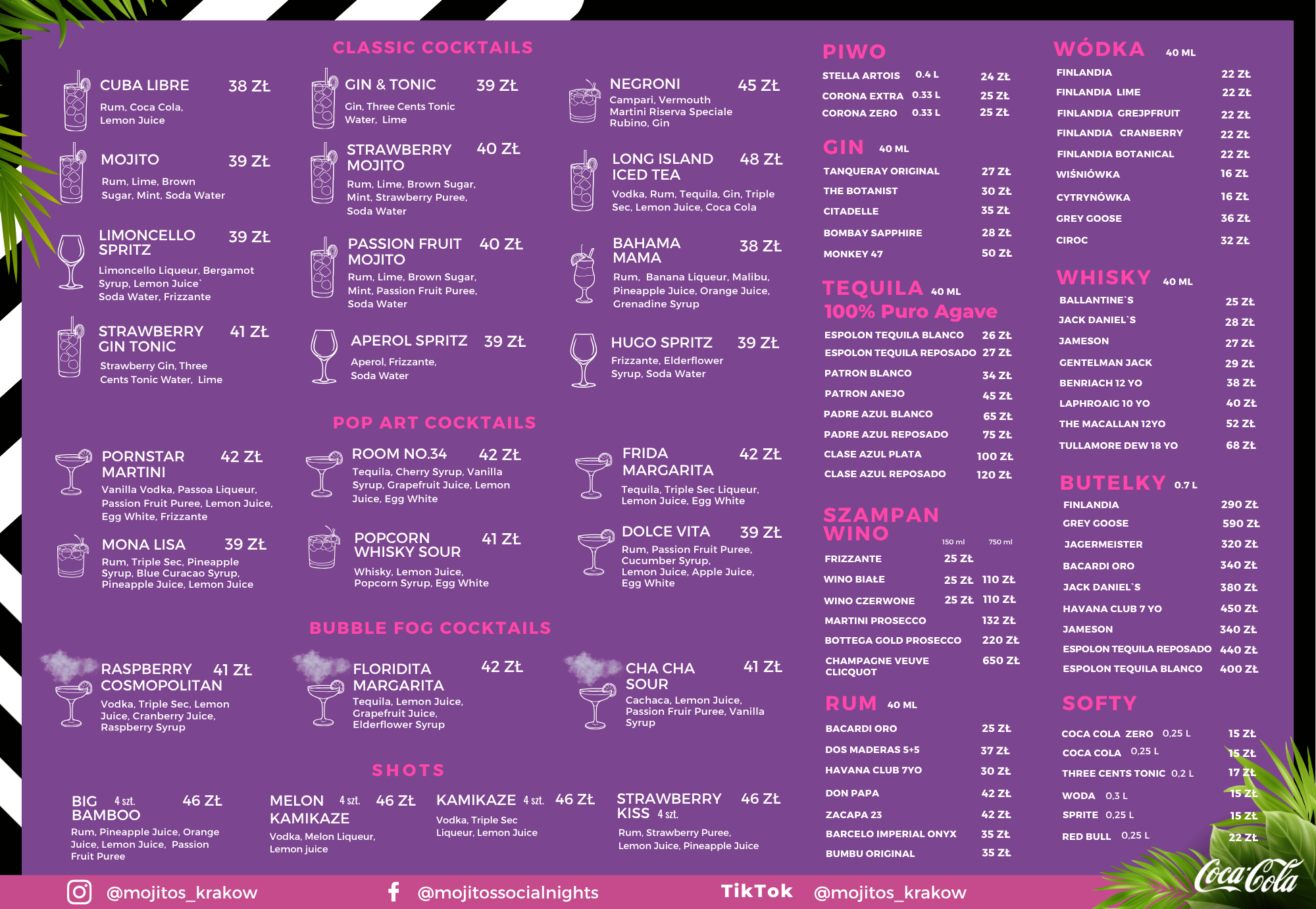 Mojitos Social Nights menu Mojitos Social Nigjts menu